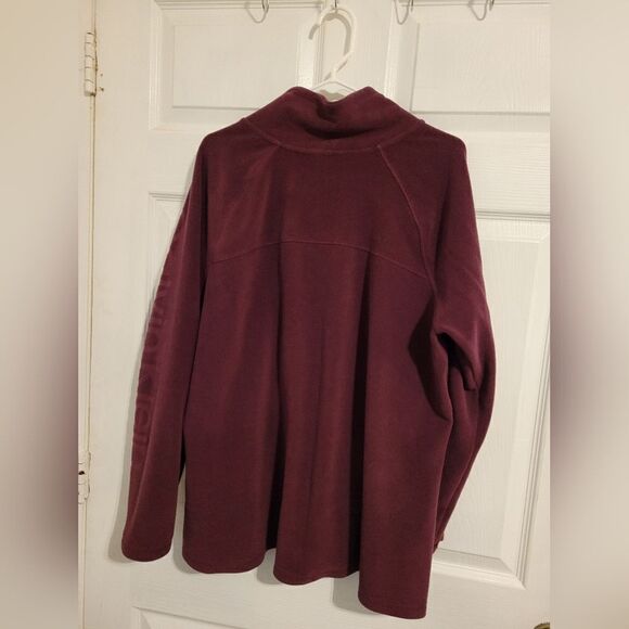 Calvin Klein Pullover Top Women's Fleece Mock Zip Neck‎ Merlot Purple - Picture 2 of 7